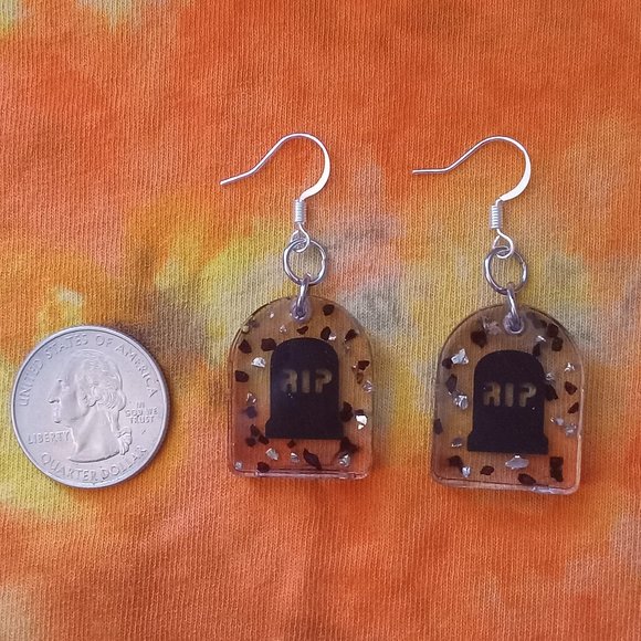 Handmade Gravestone Earrings - Picture 2 of 4